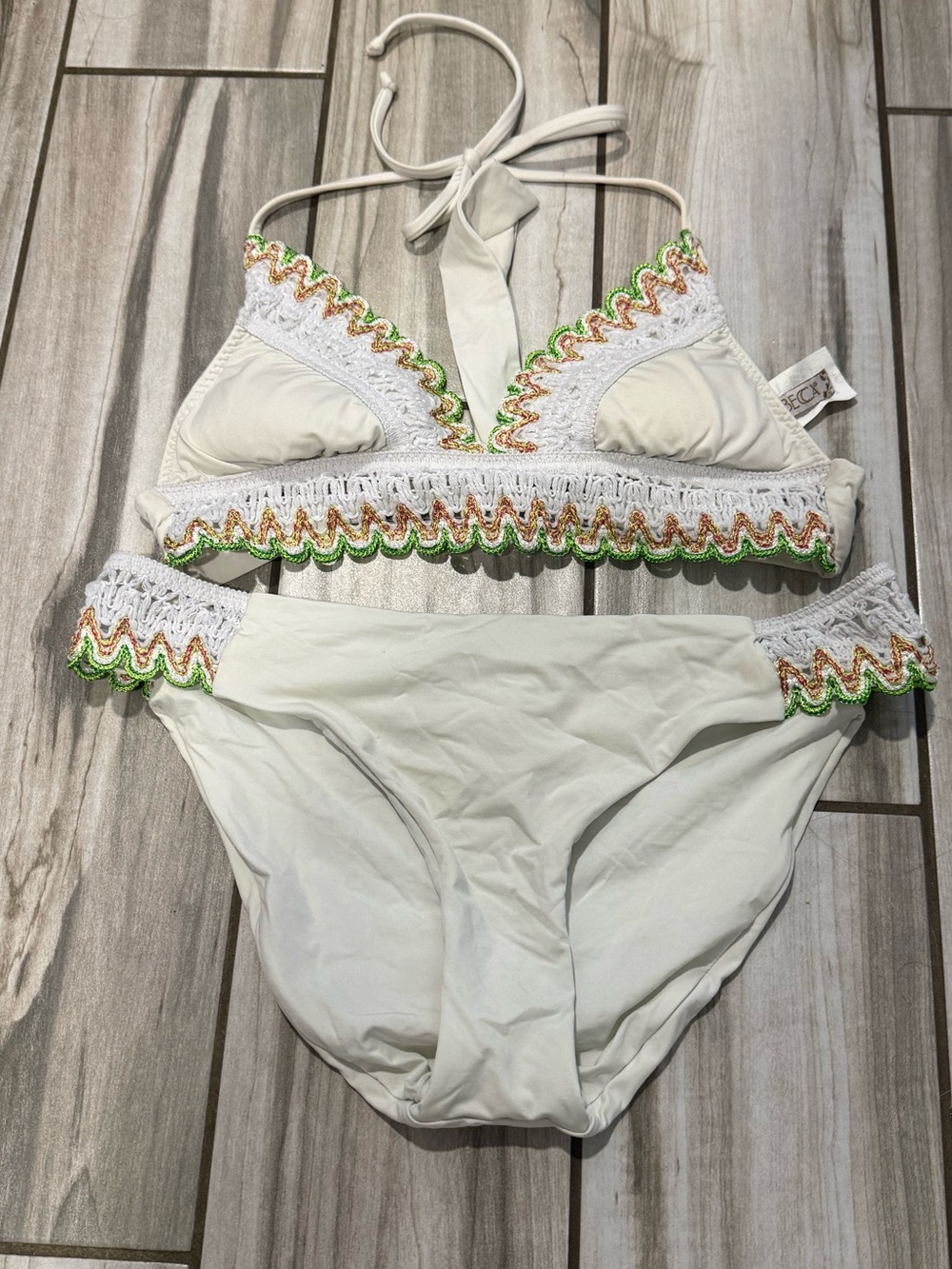 Becca by Rebecca Virtue Crocheted Trim Bikini Set. Women’s Size Medium